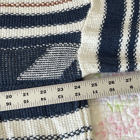 Nic+Zoe Rolling Clouds Blue Open Front Cardigan Sweater Size L Southwestern Boho - Picture 13 of 15